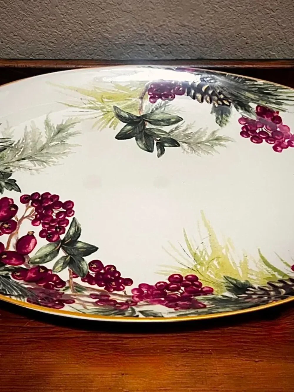 Vtg Williams Sonoma Botanical Wreath Serving Platter